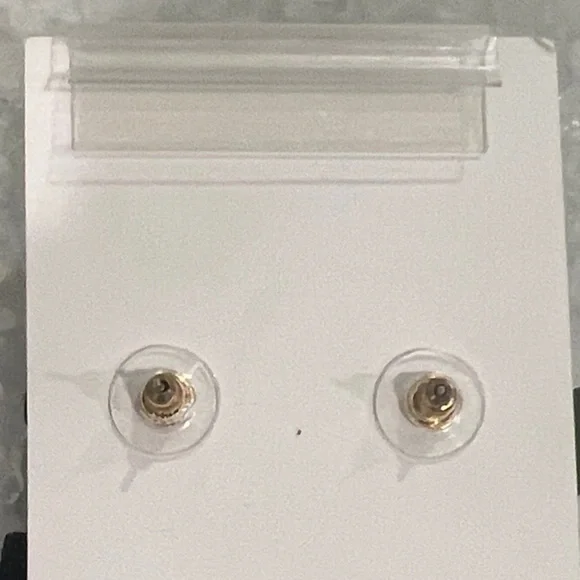 Gold and White Bride Earrings - Picture 4 of 4